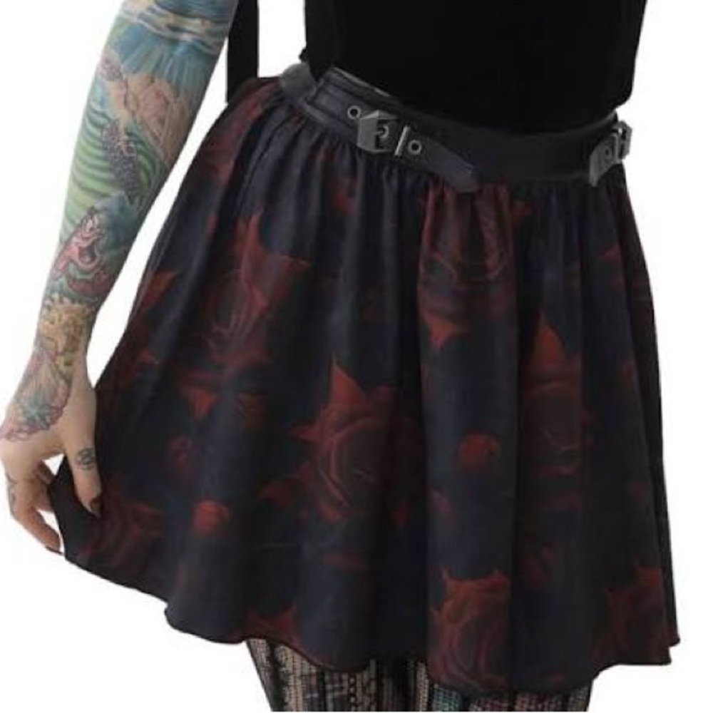 NWT Killstar Blood Rose Skirt Size XL
